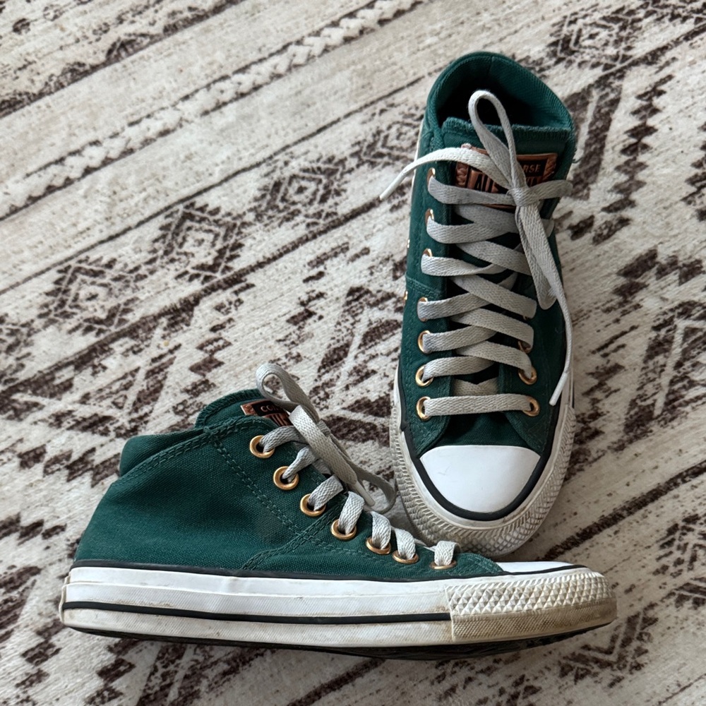 Converse Women’s Forest Green High Top Canvas Sneakers